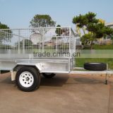galvanized 8x5 car utility box trailer with cage