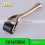 2014 Professional Derma Roller 540 Needles for Fine Lines With Gold Handle