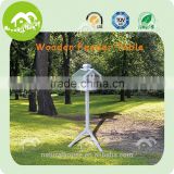 Natural wooden outside automatic feeder for birds