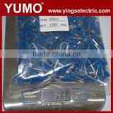 YUMO 100Pcs Insulated Wire Copper Connector Cord Pin End Crimp Terminals Kits AWG 10 Blue E2512 thumbnail-2