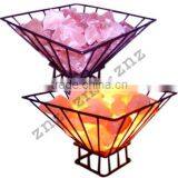 Electric Wrought Iron Basket Crystal Himalayan Salt Lamps