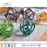 Mid Century Hand Crafted Monder Glass Rope Knot Paper Wieght Sculptural Decor Art Craft thumbnail-1