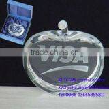 Crystal Apple Paperweight With Flat Surface thumbnail-1