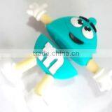 Custom Creative Usb Flash Drive Shell PVC Soft Plastic Usb Stick Cute Cartoon M Beans Little U Disk Shell thumbnail-3