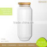 2014 New Style Small Candy Glass Jars With Darker Wood Lid thumbnail-6