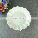 High Quality 9.7 Inch Royal Flower Shape White Beauty Ceramic Porcelain Dinner Plate thumbnail-1