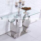 Modern Glass Console Table With Mirror thumbnail-4