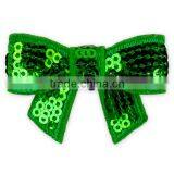 Boutique Girl Christmas Wholesale Green Mini Sequin Bows For Headbands