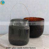 Homemade Snow Globes Mason Jar Glass Candle Jar in Grey thumbnail-3