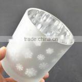 Snowflake Frost Glass Candle Jars