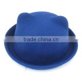 2017 new products funny blue wool felt animal hats wholesale with ears for baby child woman party made in china