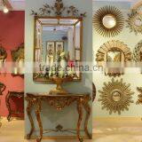Hot Sales Living Room Furniture Console Table With Solid Wood Framed Mirror With Metal