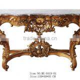 Baroque Style Living Room Furniture Set Console Desk With Marble Top thumbnail-3