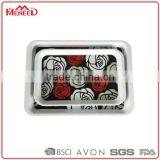 European Style Cheap Rose Full Print 2 Sizes Melamine Serving Tray, Plastic French Bread Tray thumbnail-1