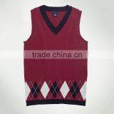 New England Impression Cotton V Collar Student Boys Knitted Vest Custom School Uniform thumbnail-2