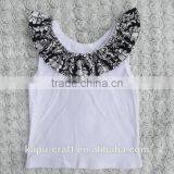 Boutique Baby Girl White Cotton Tank Top Manufacturer With Satin Ruffle thumbnail-3