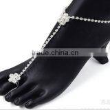Custom Cupchian Crystal Anklet White Crystal Prong Seting Anklet Five Star Claw Chain Barefoot Jewelry for Summer Holiady thumbnail-5
