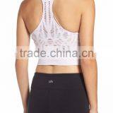 MGOO Hot Sale Sexy Ladies Slim Fit Crop Top Breathable Womens Sport Racer Back Tank Top thumbnail-2