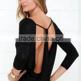 MGOO High Quality Stock Wholesale Sweater Designs for Ladies Backless Party Sweater Long Sleeve Casual Wear JR8556 thumbnail-3