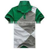 2014 OEM Square Stripe Polo t Shirt for Men thumbnail-1