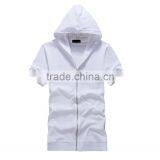 Hot Sale Custom Cotton/spandex Men's Short Sleeve Black Hoodie thumbnail-6