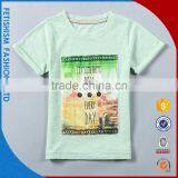 China Supplier O-Neck Style Customized Color Light Cyan Cool T-shirt Boy t Shirts Fancy for Little Boys thumbnail-1