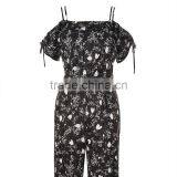 2017 Spring Polyester Off-shouldert Black Print Romper Womens thumbnail-5