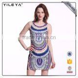 Oem & Odm Short Printed Bohemian Style Woman Dress