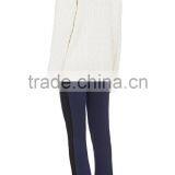 Wholesale Pure White V-Neck Rib-Knit Cashmere Women Sweater With Buttons Fastening and Slant Pockets thumbnail-5
