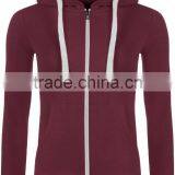 Women's Hoodies Pocket Zip-up Pure Color Blouse thumbnail-1