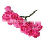 Cheap 8.0cm Home Wedding Party Decor Fuchsia Paper Artificial Flower thumbnail-1