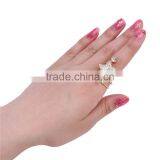 1pcs Gold-plated Rhinestone Star Wrap Spiral Finger Rings thumbnail-3