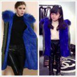 Promtion Latest Comfortable Mother and Daughter Winter Fur Coat in High Quality