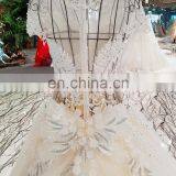 LS00249 Real Photos Cap Sleeves Lace Sleeve Zipper Long Train Bow Ghana Wedding Dresses for Sale Online thumbnail-2