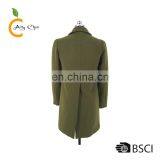 Wide Lapels High Back Slit Women Wool Coat thumbnail-3