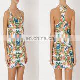 Guangzhou hot sale butterfly printed beach sexy women bikini set one piece swimsuit