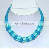 Glass Bead Costume Necklace and Folding Bangle