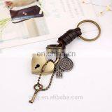 Wholesale Gifts for Men Heart Shaped Lock With Key Vintage Punk Keychain thumbnail-2