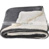 TEX-CEL Double Layers Brushed Sherpa Moving Throw Blanket with Flannel and Cozy Fleece Fabric