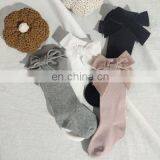 Children's Spain Autumn and Winter New Big Bow Girl Baby Socks Solid Color Mid-high Long Tube Socks thumbnail-2