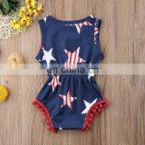 Baby Girl Clothes Fashion Summer Baby 4th of July Stars and Stripe Patriotic Romper Baby Bodysuit Kid Clothes FREE SHIP thumbnail-4