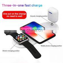 qi Wireless Charger Car Universal Fast Sucker Watch Mobile Phone Headset 3 in 1 Custom Original Desktop Wireless Charger thumbnail-2