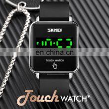 SKMEI 1744 Rose Gold Magnet Band Ladies Stainless Steel Mesh Women Square Digital LED Watch thumbnail-3