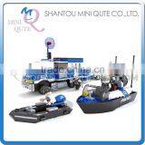 Mini Qute DIY Police Patrol Truck Vehicle Cruise Ship Action Figures Plastic Cube Building Blocks Brick Educational Toy NO.23605