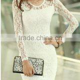 Womans Fashion Dress Long Sleeve Dress Thin Lace Sexy Dress thumbnail-1
