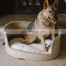 Hot Sale Seagrass Wicker Pet Bed, Organic Cotton Blend Cushion Durable House Wholesale Made in Vietnam thumbnail-4