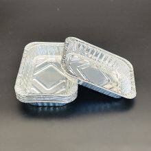 Small Rectangular Disposable Aluminum Foil Container for Food Packaging Baking and Takeaway