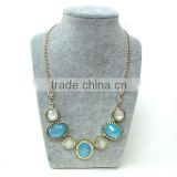 NE2201 Fashion white and blue bib bubble necklace,statement necklace