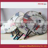 2015 Decorative Gift Customized Bamboo Round Silk Hand Fan thumbnail-3