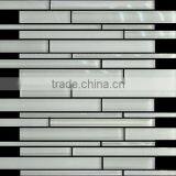 12"x12" Gray Blend Gloss Linear Glass Mosaic thumbnail-1